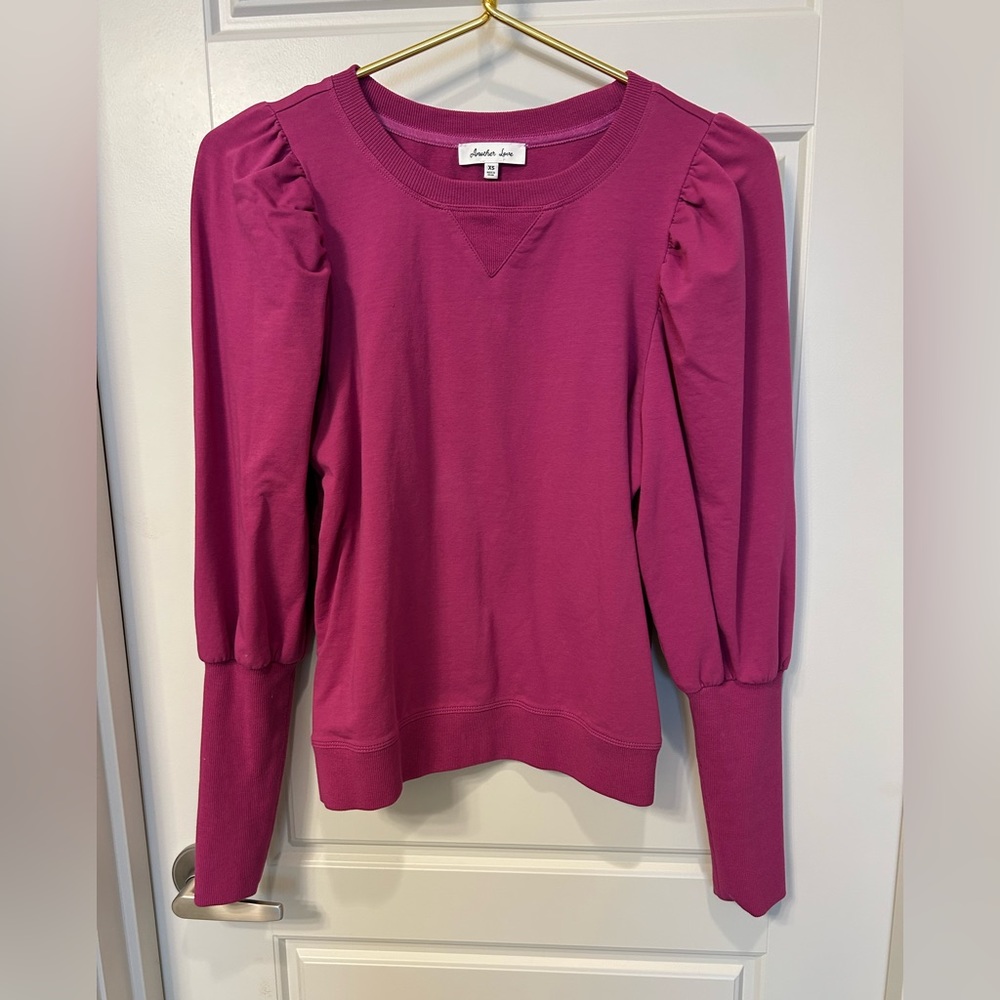 Pink puff sleeve shirt